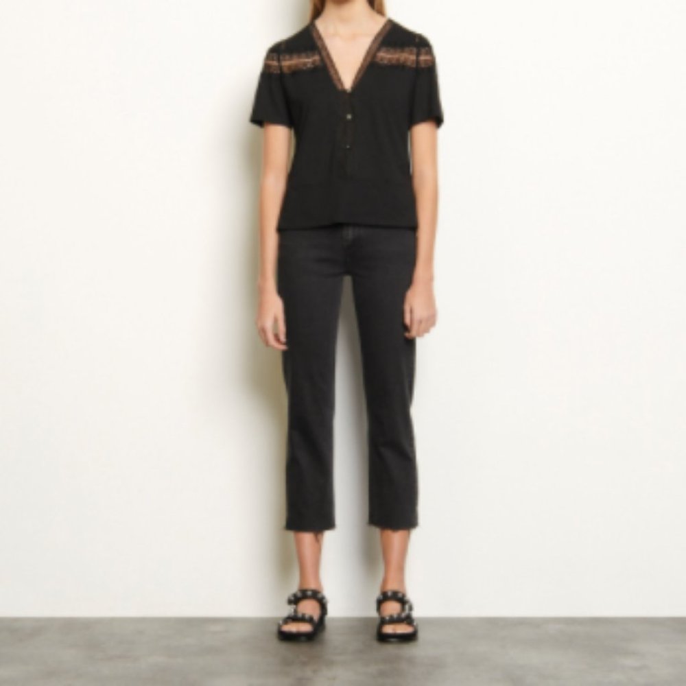 Sandro T-Shirt with lace